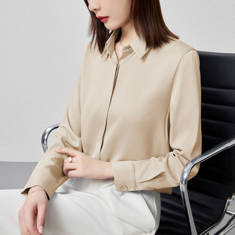 Graceful Satin Top OL Business Clothing Shirt For Women Limorista