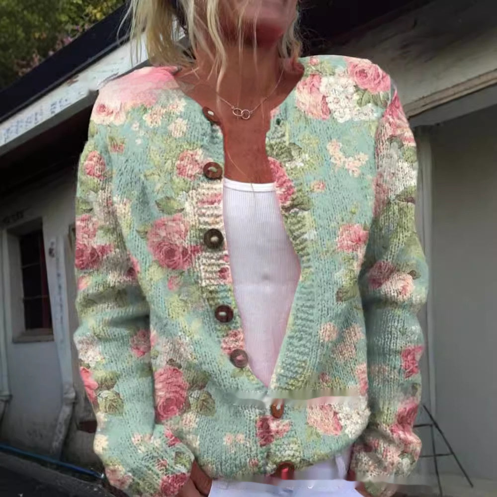 Printed Casual Cloak Coat Cardigan Sweater Limorista