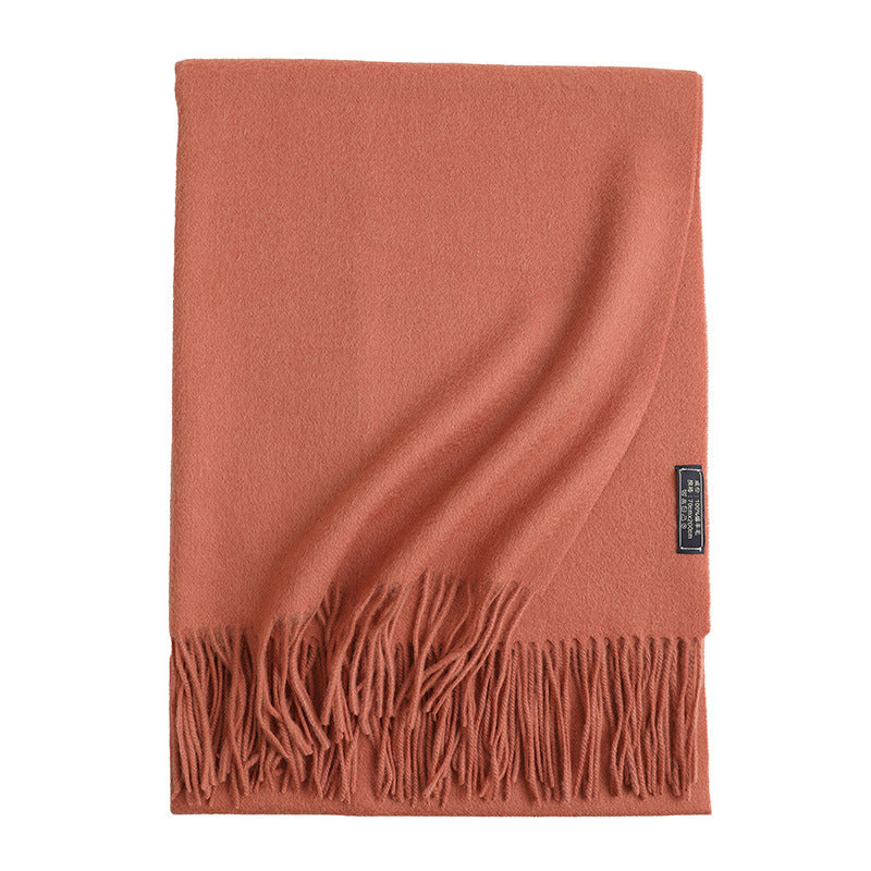 New Solid Color Wool Long Beard Warm Tassel Scarf Thick Limorista