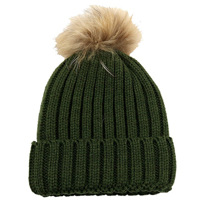 Fur Ball Knitted Hat Warm And Thick Woolen Cap Limorista