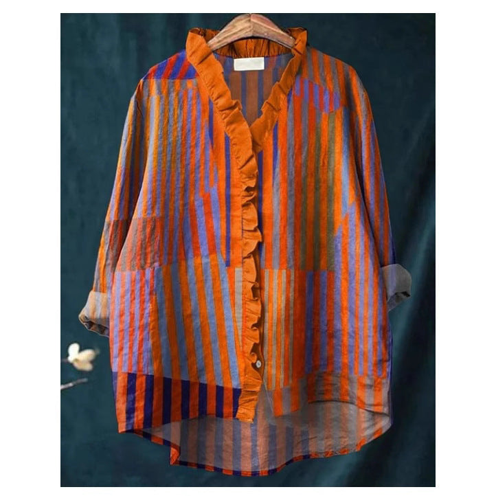 Loose Print Crew Neck Casual Plus Size Women&