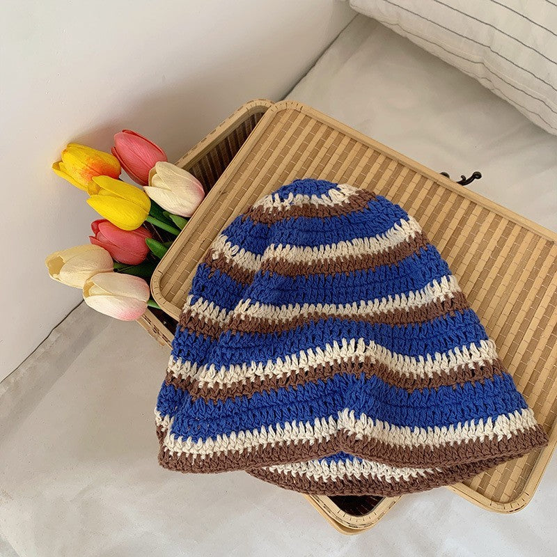 Japanese-style Retro Hollow Flower Handmade Knitted Bucket Hat Women Limorista