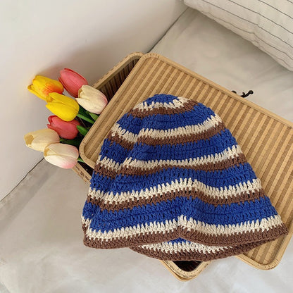 Japanese-style Retro Hollow Flower Handmade Knitted Bucket Hat Women Limorista