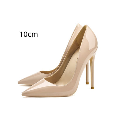 Pointed Toe Stiletto High Heels Size Patent Leather Single Shoes Limorista