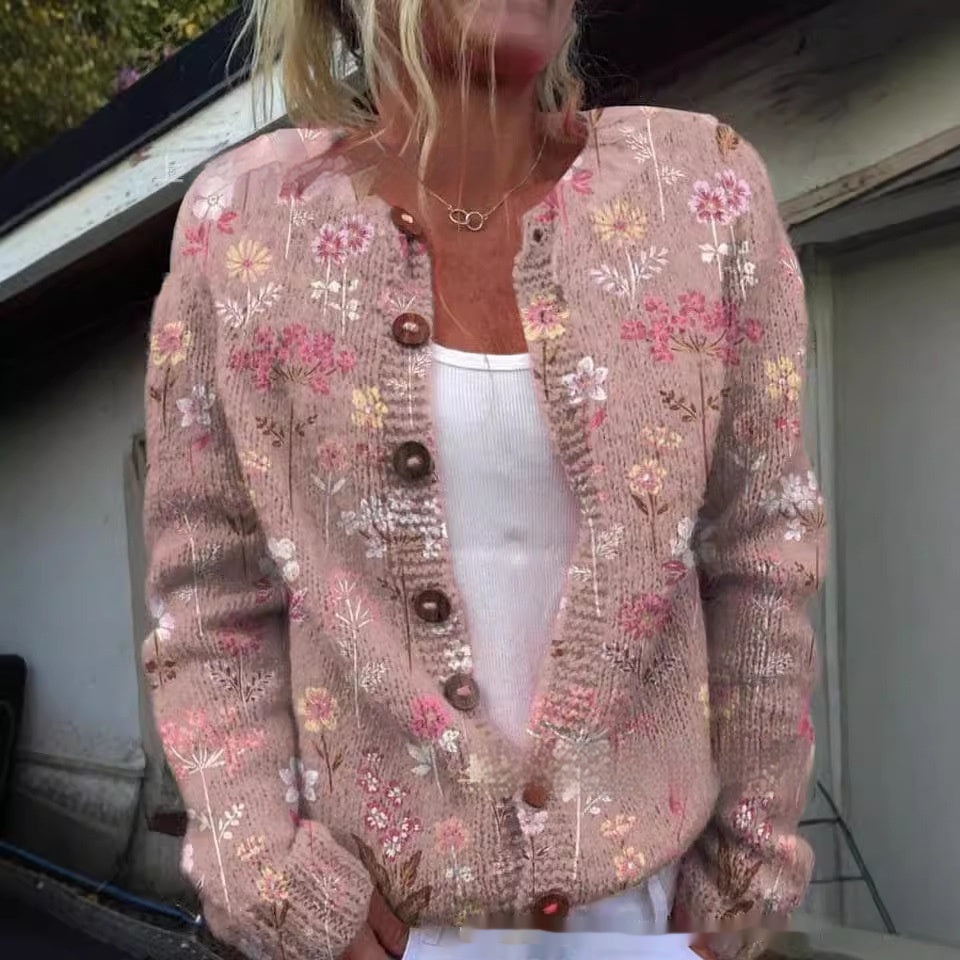Printed Casual Cloak Coat Cardigan Sweater Limorista
