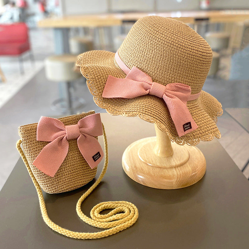 Girls Summer New Straw Hat Bag Set Limorista