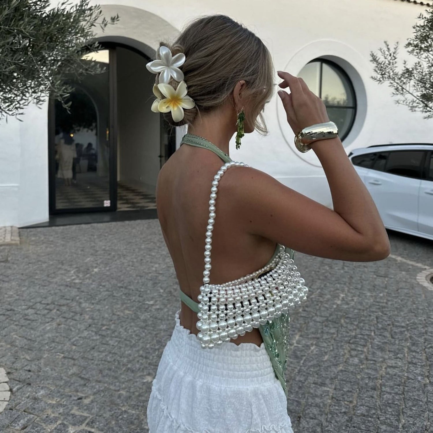 Sexy Backless Sequined V-neck Top Limorista