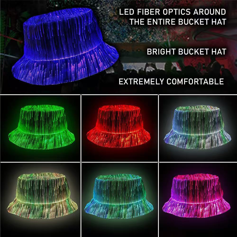 Luminous Bucket Hat Optical Fiber Colorful Transformation Limorista