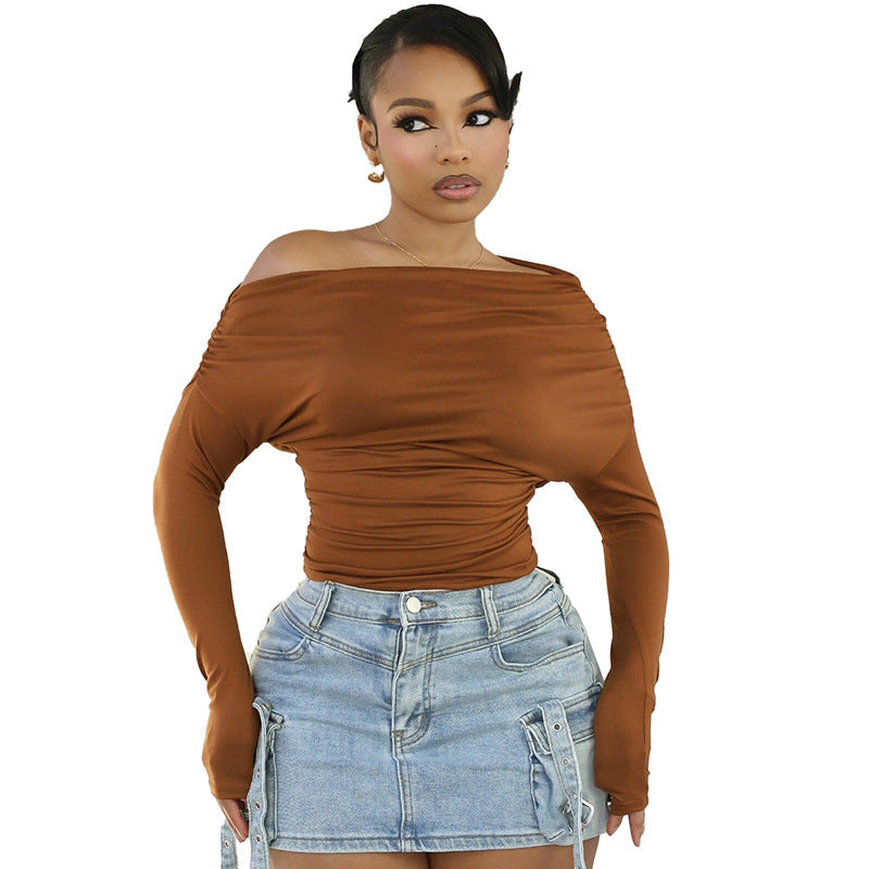 Fashion Solid Color Simple Top Women Limorista