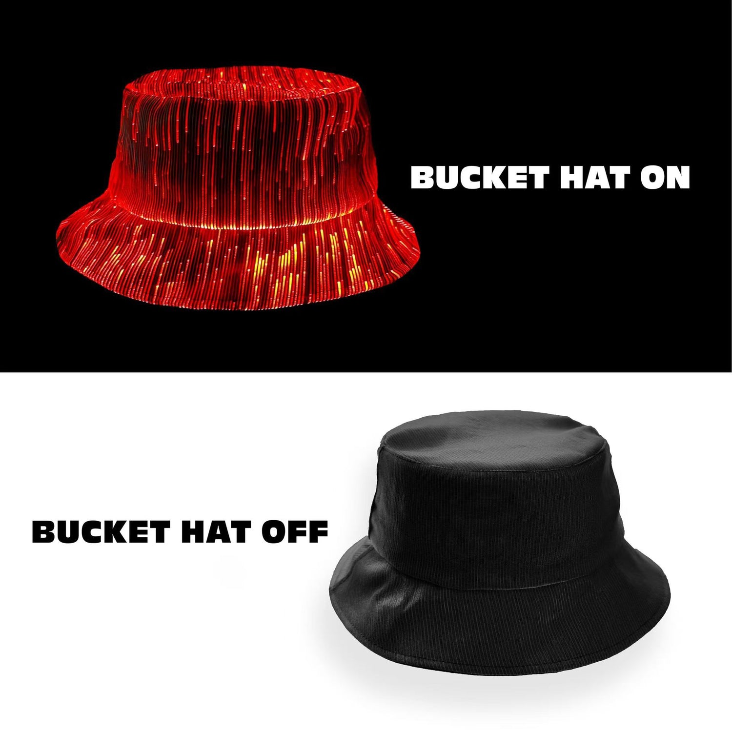 Luminous Bucket Hat Optical Fiber Colorful Transformation Limorista