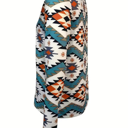 European And American Summer Printed Long-sleeved Slim-fit Women&