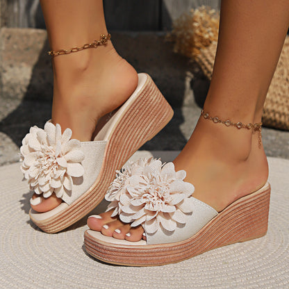 Flower Design Wedge Sandals Female Limorista