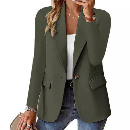 Fashion Casual Women Blazer Long-sleeved Solid Color Casual Cardigan Small Suit Jacket For Women Elegant Office Lady Outerwear Limorista