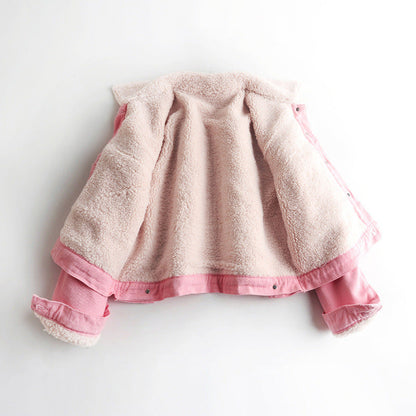 Lamb Wool Fleece-lined Thickening Denim Jacket Limorista