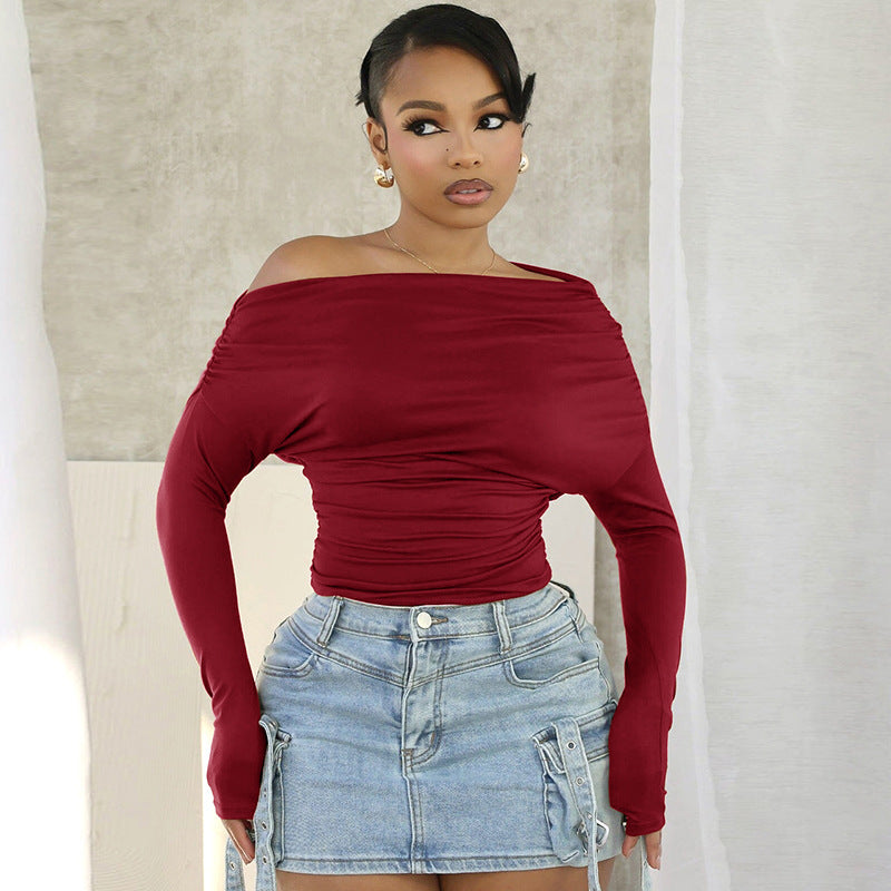 Fashion Solid Color Simple Top Women Limorista
