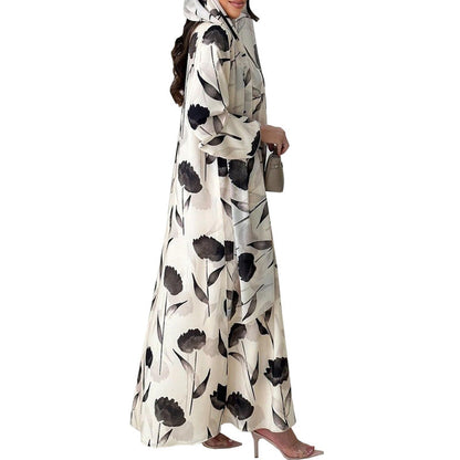 European And American Long-sleeved Printed Robe Jacket Limorista