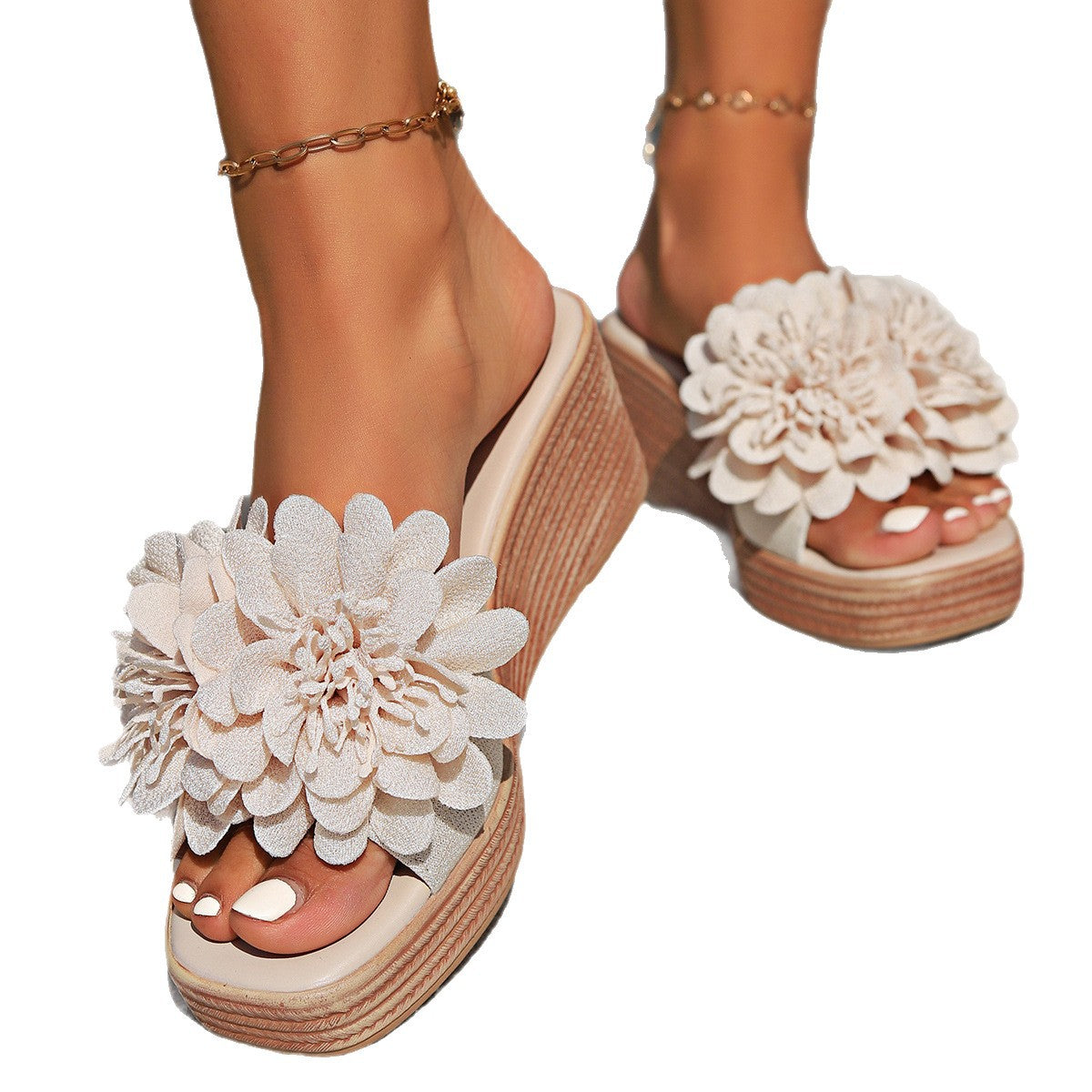 Flower Design Wedge Sandals Female Limorista