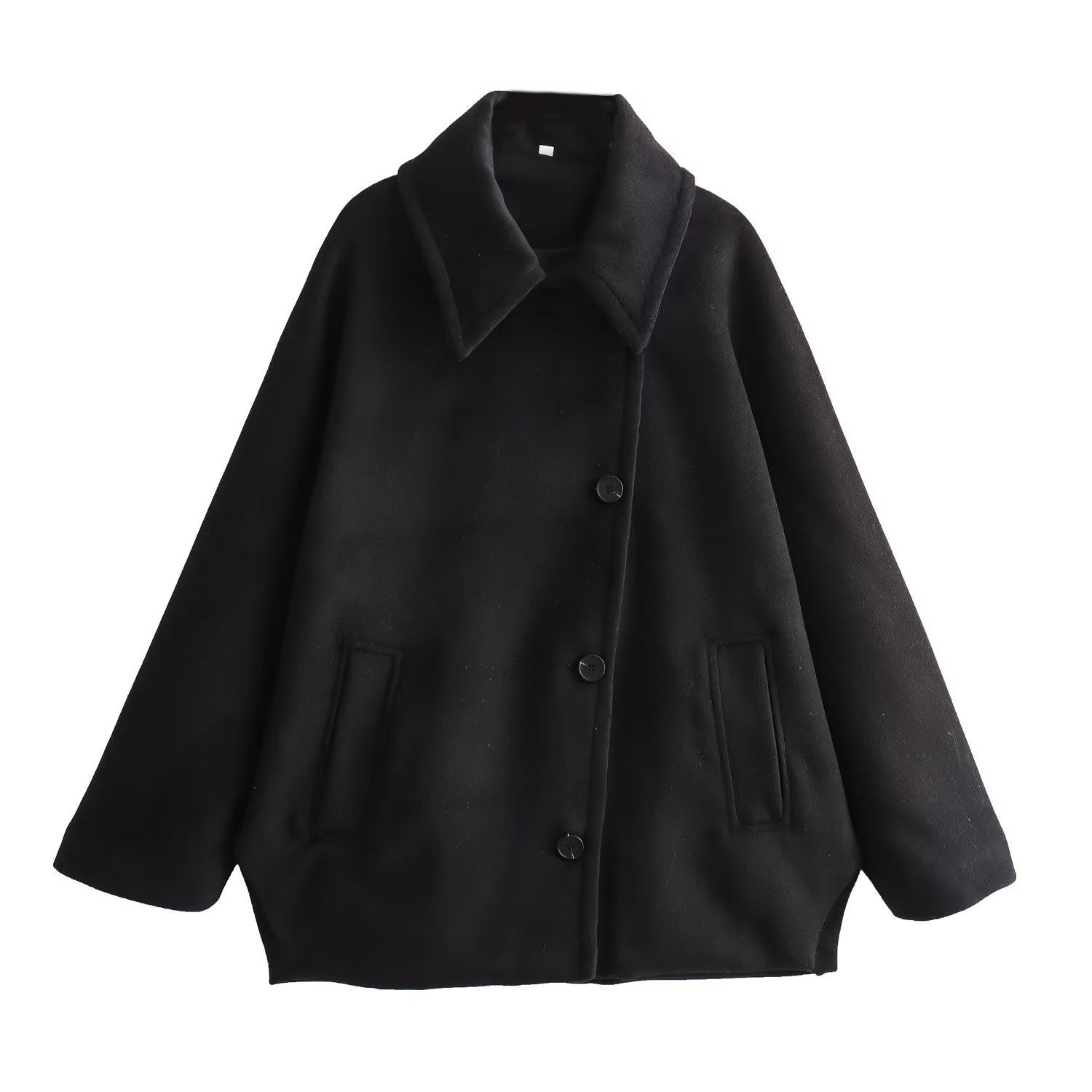 Winter Wool Blend Short Batwing Sleeve Woolen Overcoat Coat Limorista