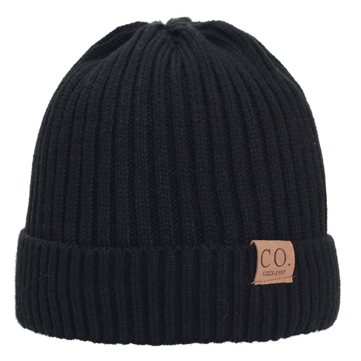 Color Matching Woolen Cap Winter Fleece Lined Padded Warm Keeping Knitted Hat Limorista