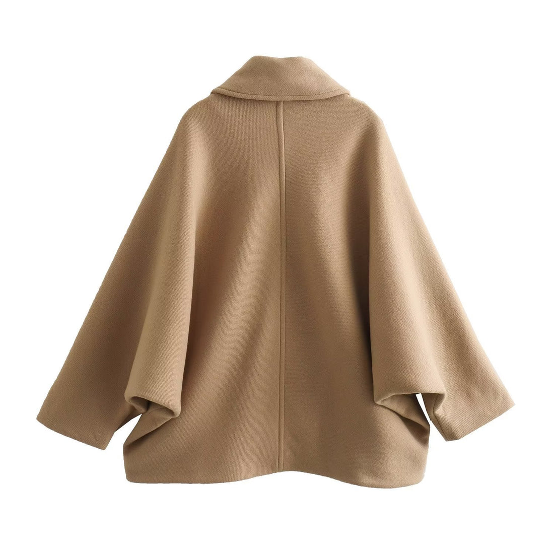 Winter Wool Blend Short Batwing Sleeve Woolen Overcoat Coat Limorista