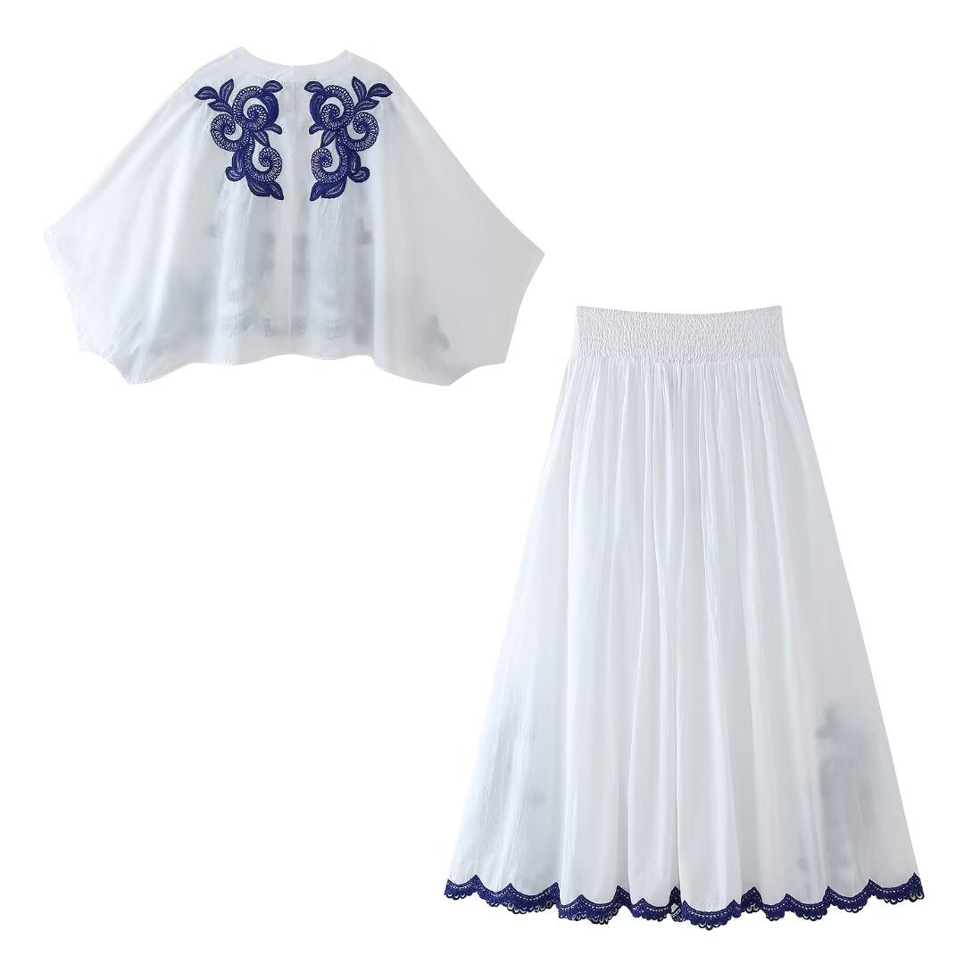 Embroidery Shirt Skirt Suit Women Limorista