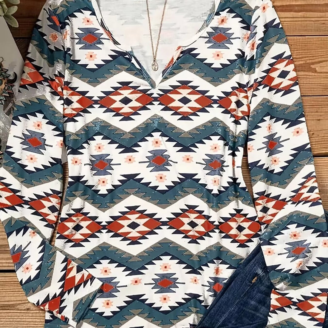 European And American Summer Printed Long-sleeved Slim-fit Women&