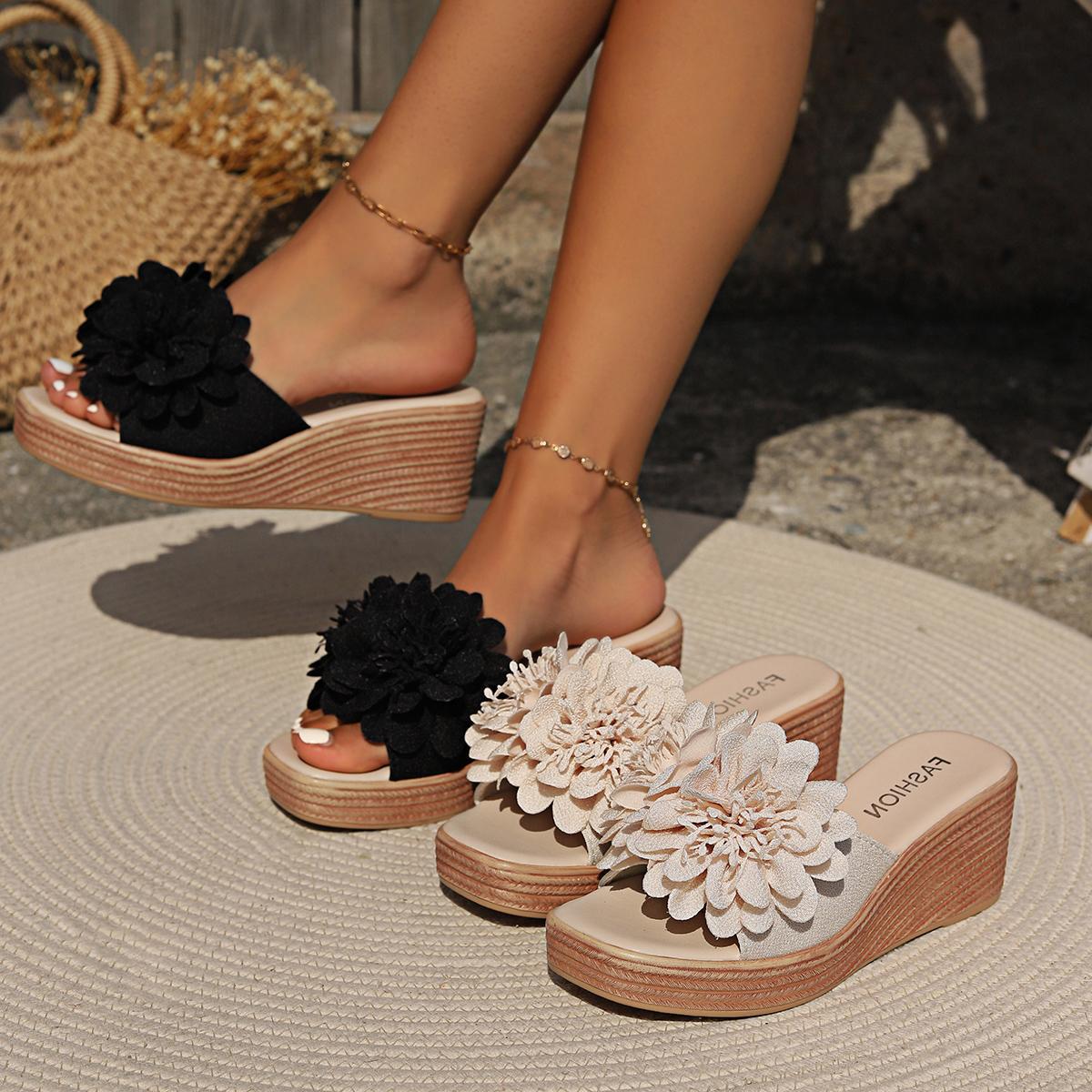 Flower Design Wedge Sandals Female Limorista