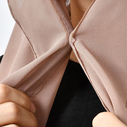 Lazy Chiffon Convenient Headscarf Magnetic Buckle Fixed Anti-drop Solid Color Limorista