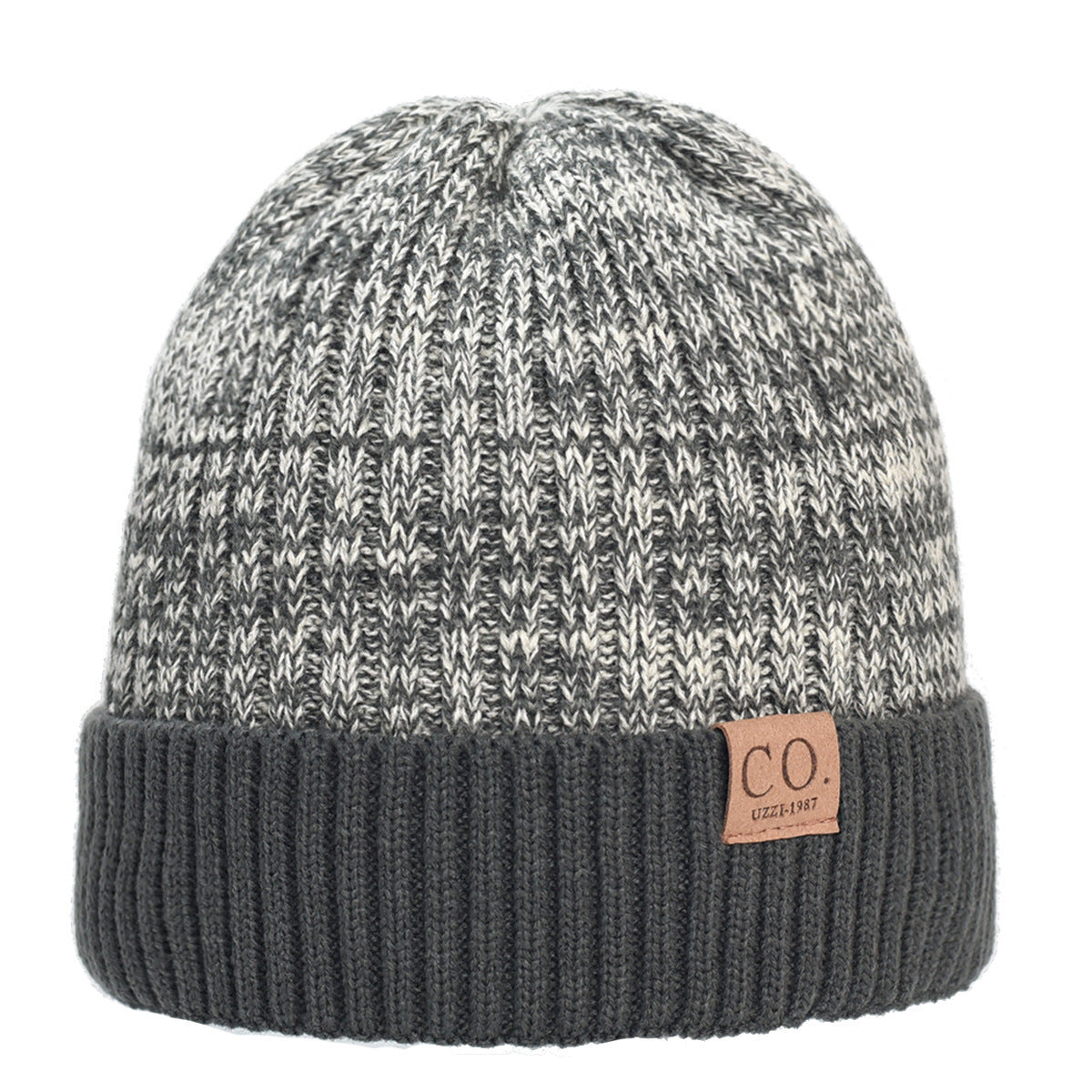Color Matching Woolen Cap Winter Fleece Lined Padded Warm Keeping Knitted Hat Limorista
