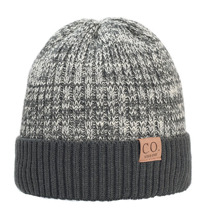 Color Matching Woolen Cap Winter Fleece Lined Padded Warm Keeping Knitted Hat Limorista