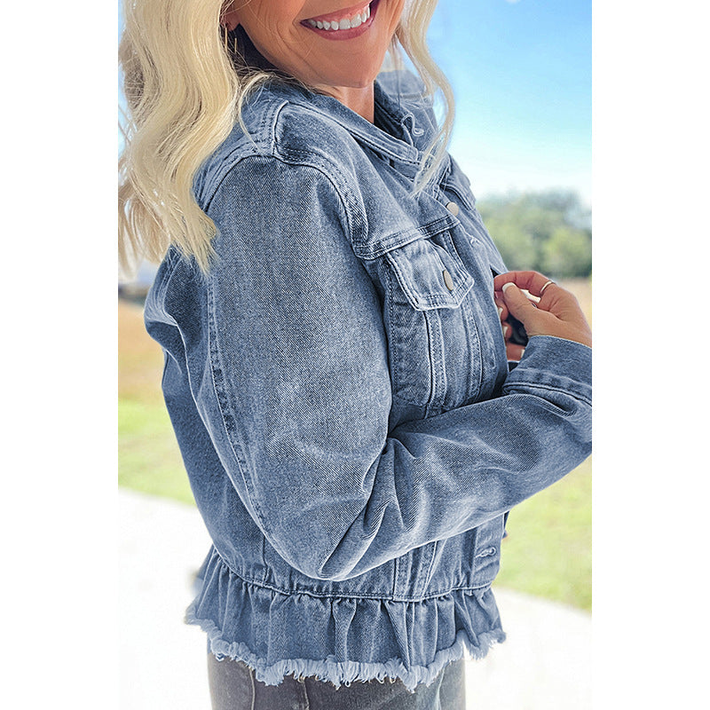 Solid Color Single Row Multi-buckle Jacket Limorista