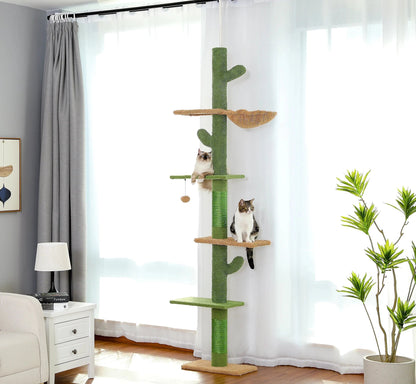 CactusClimb™ – 5-Tier Floor-to-Ceiling Cat Tree