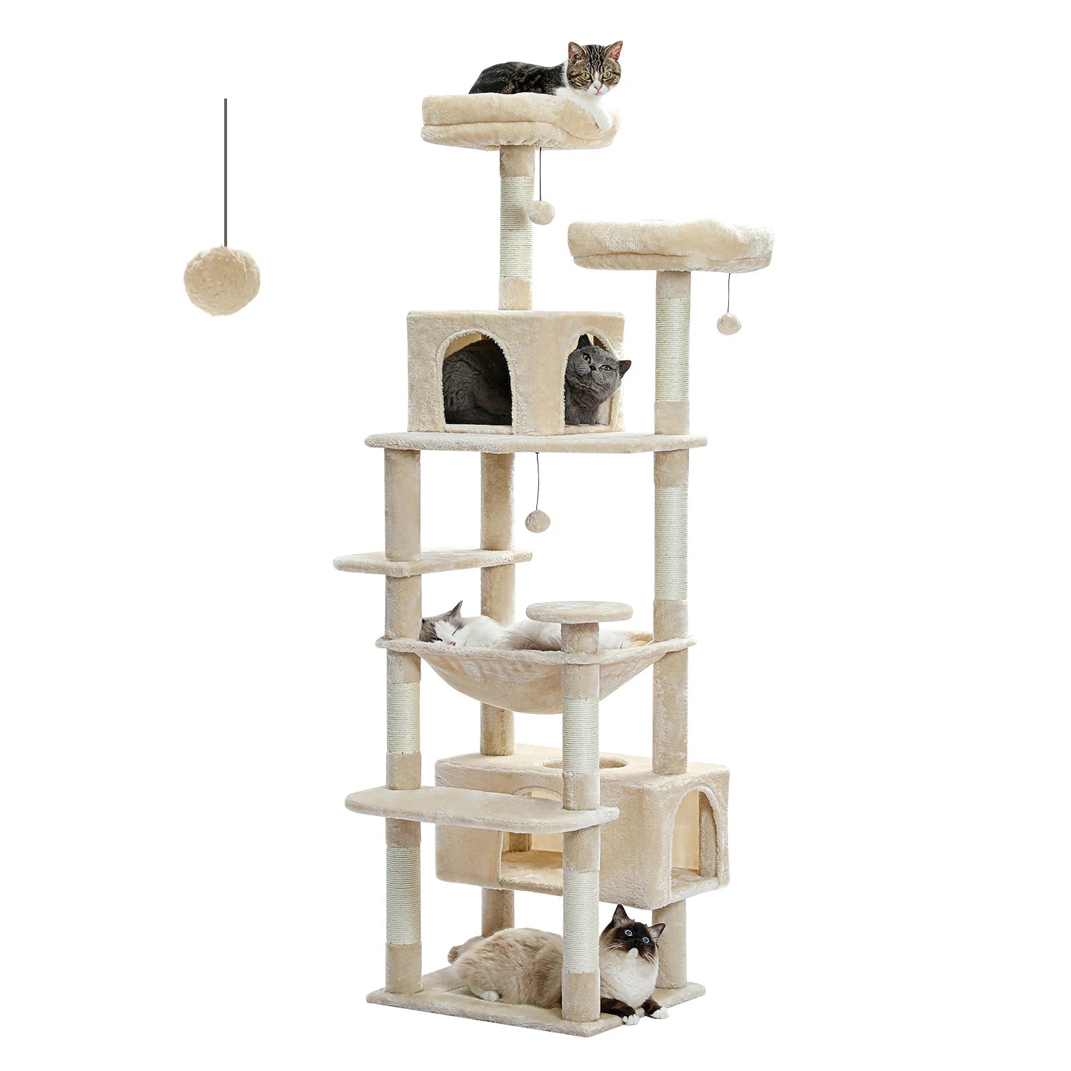 Limorista | Indoor Kitty Play Tower – Padded Perches, Condo &amp; Scratching Posts
