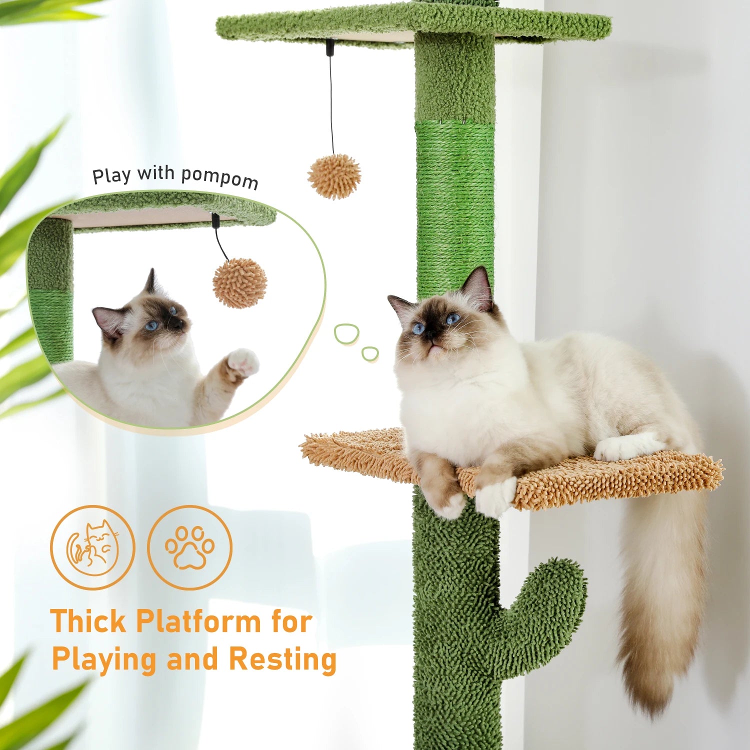 CactusClimb™ – 5-Tier Floor-to-Ceiling Cat Tree