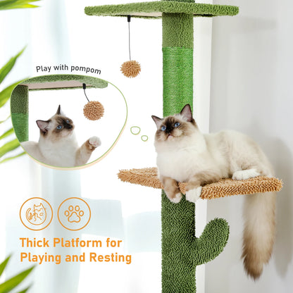 CactusClimb™ – 5-Tier Floor-to-Ceiling Cat Tree