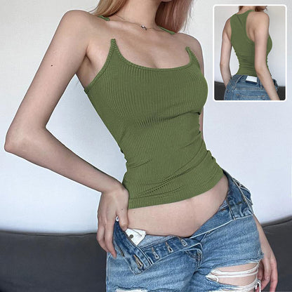 Y2K Invisible Camisole Vest Ins Fashion Slim U-neck Top Summer Women&