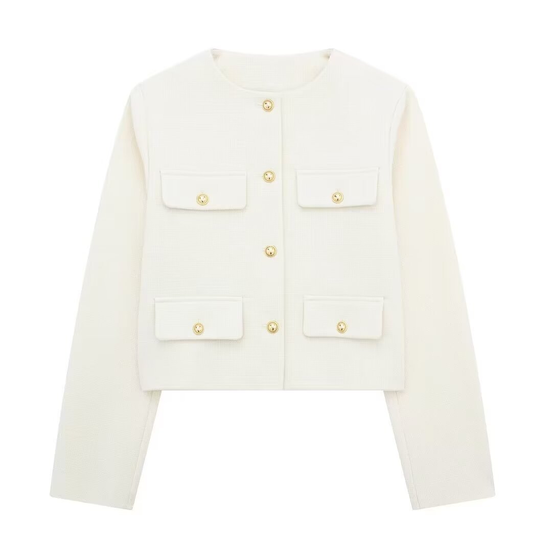 Fashion Casual All-match Flip Trim Short Coat Limorista