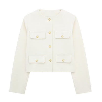 Fashion Casual All-match Flip Trim Short Coat Limorista