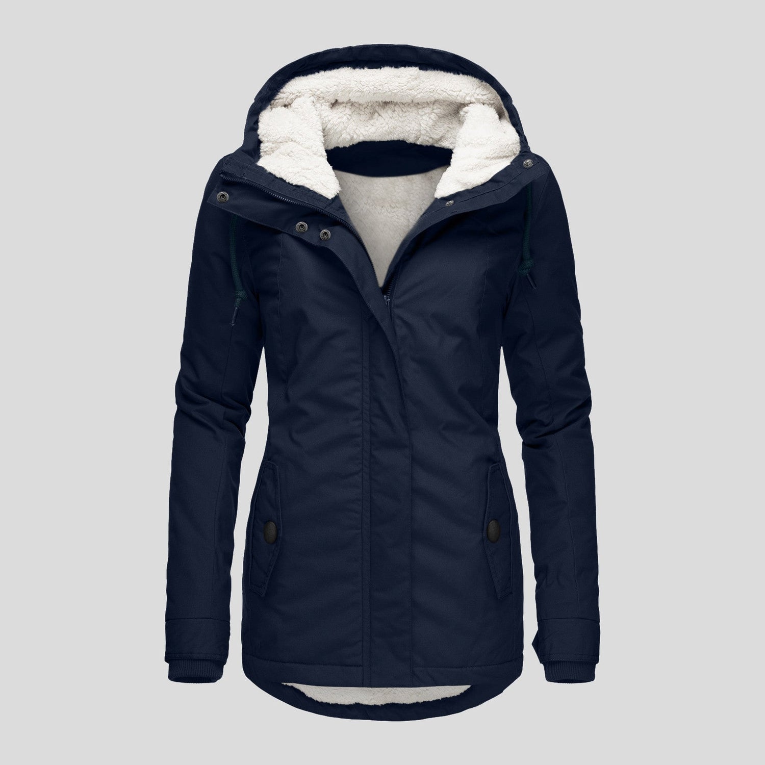 Autumn Winter Berber Fleece Casual Hooded Coat Limorista
