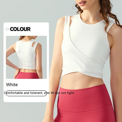 Stitching Fake Two-piece Yoga Vest One-piece Fixed Female Limorista