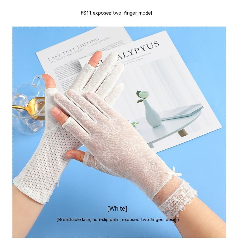 Lightweight Breathable Lace Sun Protection Gloves Limorista