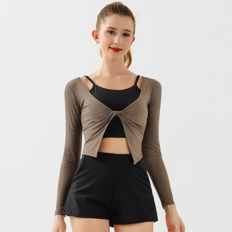 V-neck Knot Eeucc Off Sports Jacket Baita Slimming Limorista