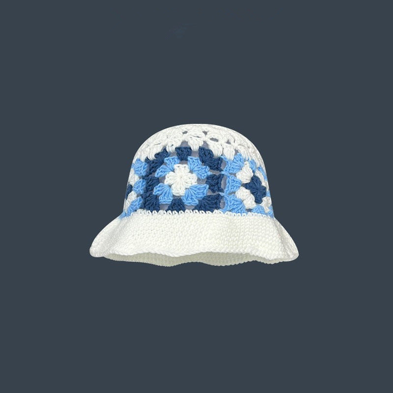 Japanese-style Retro Hollow Flower Handmade Knitted Bucket Hat Women Limorista