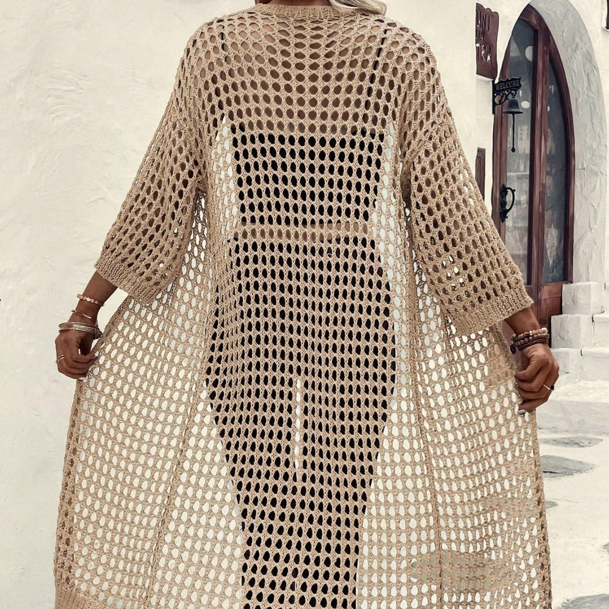Hollow Knitted Long Cardigan Women Limorista