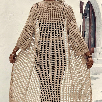 Hollow Knitted Long Cardigan Women Limorista