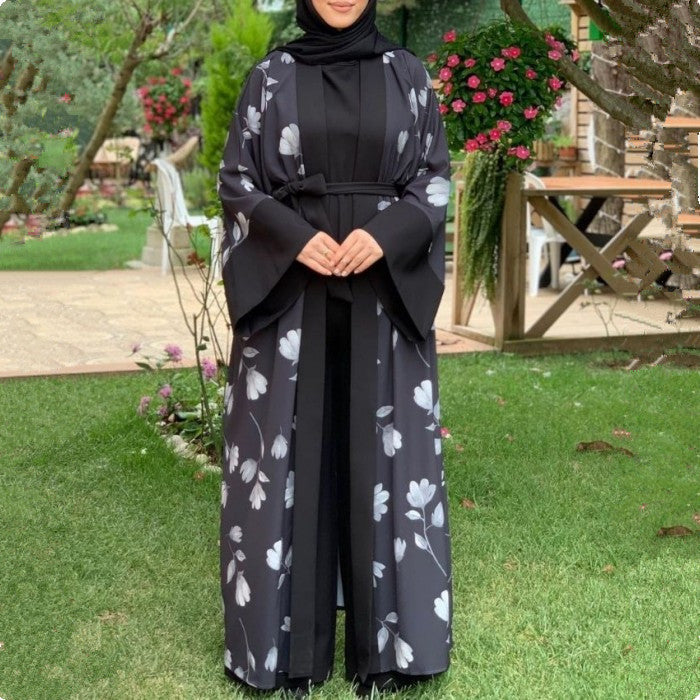 Middle East DUBAI Turkish Robe Solid Color Jumpsuit Limorista