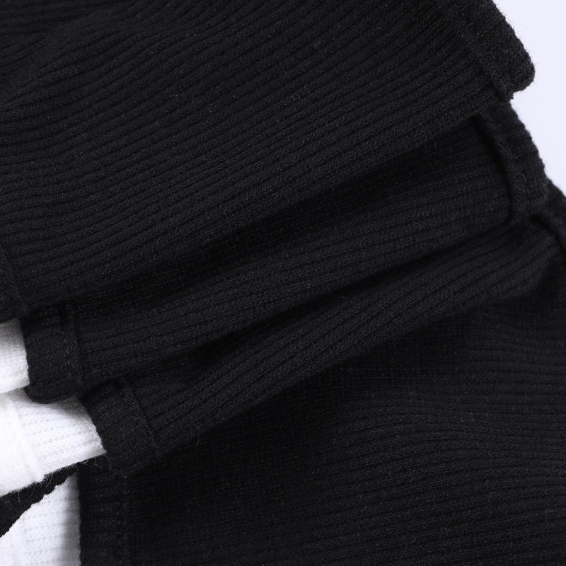 Contrast Color Sling Top Fake Two-piece Sports Limorista