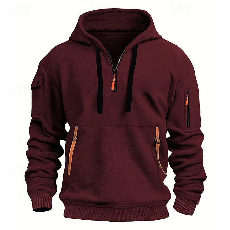 Dropped Shoulder Hooded Sweatshirt Men&