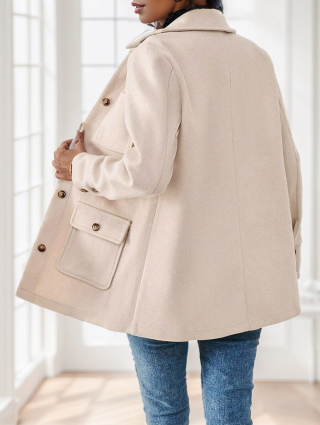 Casual Solid Color Multi-Pocket Jacket, Versatile For Autumn Winter Limorista