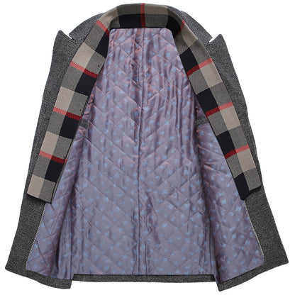 Thick Quilted Lapel Collar Men&